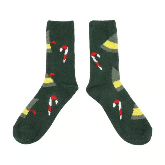 Buddy the Elf Hats & Silhouettes 2-Pair Adult Chenille Crew Socks - Picture 3 of 7